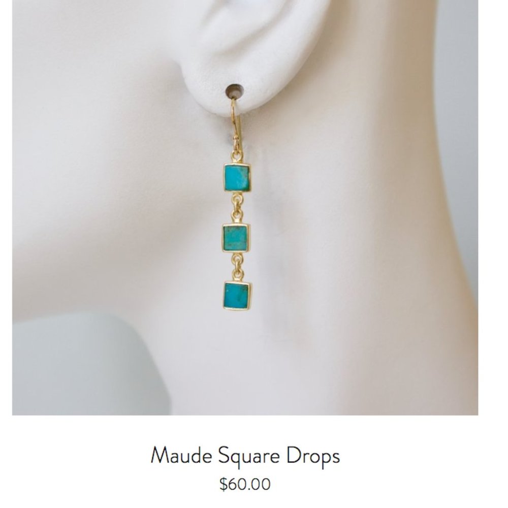 1 pair NWT turquoise dangle earrings